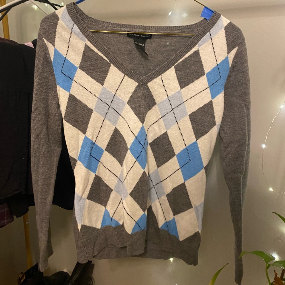 Vintage New York & Company Argyle Sweater